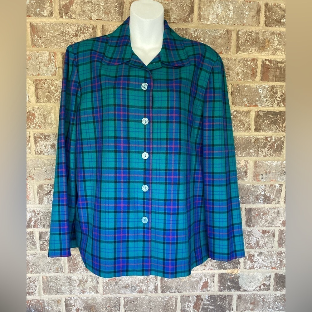 Southern Lady Vintage Plaid Blazer Size 14